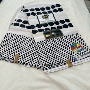 Phoenix Hitarget African Wax Black & White Print Fabric 6 Yards 100% Cotton